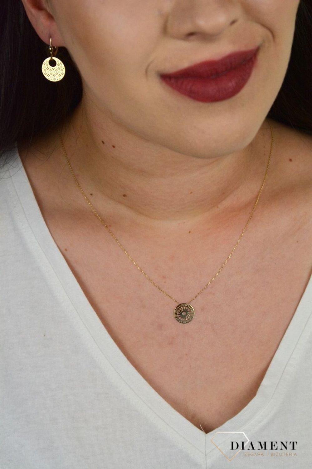 Złoty naszyjnik celebrytka 'Greckie słońce' NA 1321A.jpg